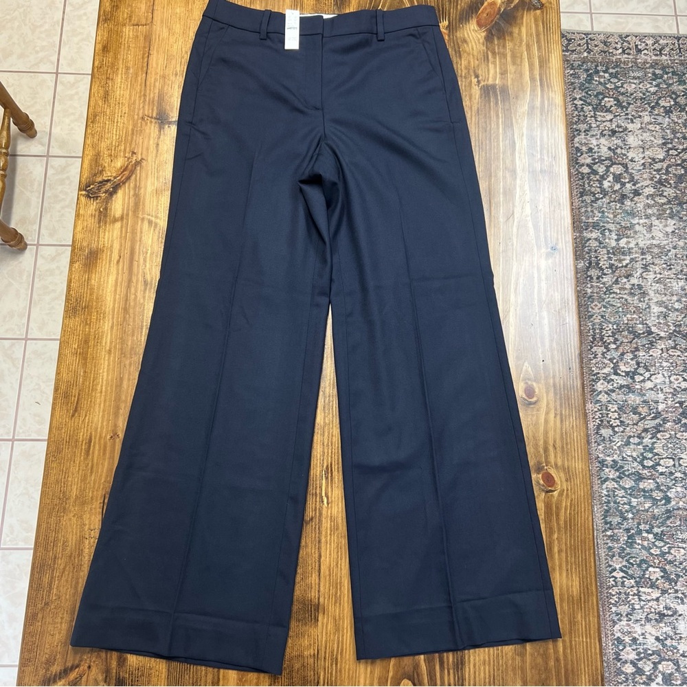 J. Crew Tall Carolina pant in wool-blend flannel in Navy Blue Size 14T - Picture 2 of 11